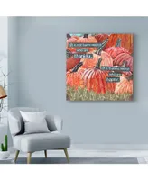 Let Your Art Soar 'Thankful Pumpkins Phrase' Canvas Art - 24" x 24"