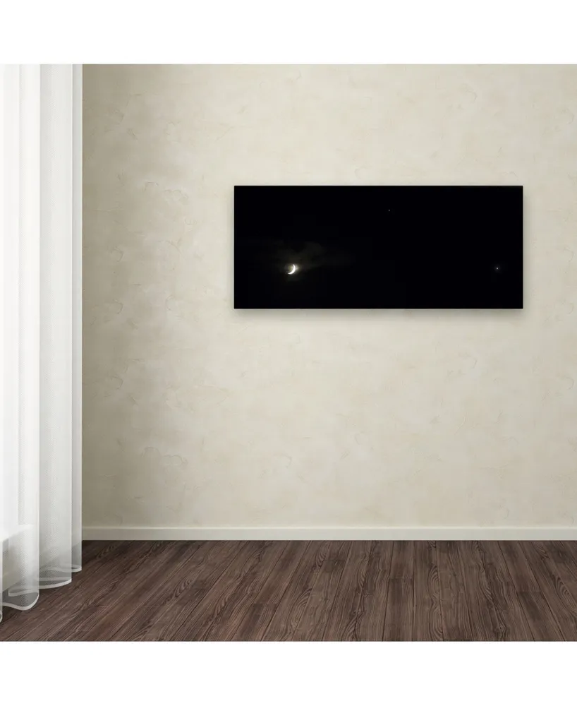 Kurt Shaffer 'New Moon, Venus, Jupiter and More' Canvas Art - 20" x 47"