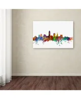 Michael Tompsett 'Cleveland Ohio Skyline' Canvas Art - 30" x 47"