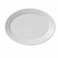 Royal Copenhagn White Fluted Half Lace Oval Plate