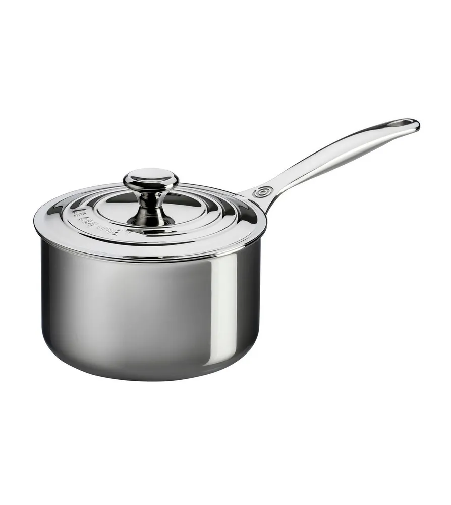 Le Creuset 2 Quart Stainless Steel Saucepan with Lid