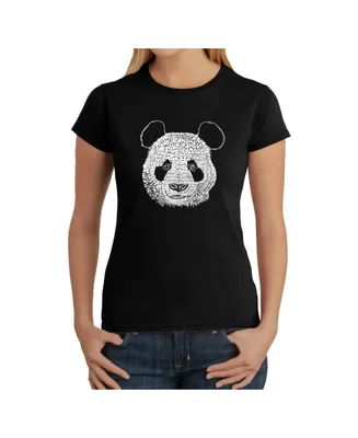 Women's Word Art T-Shirt - Panda Face
