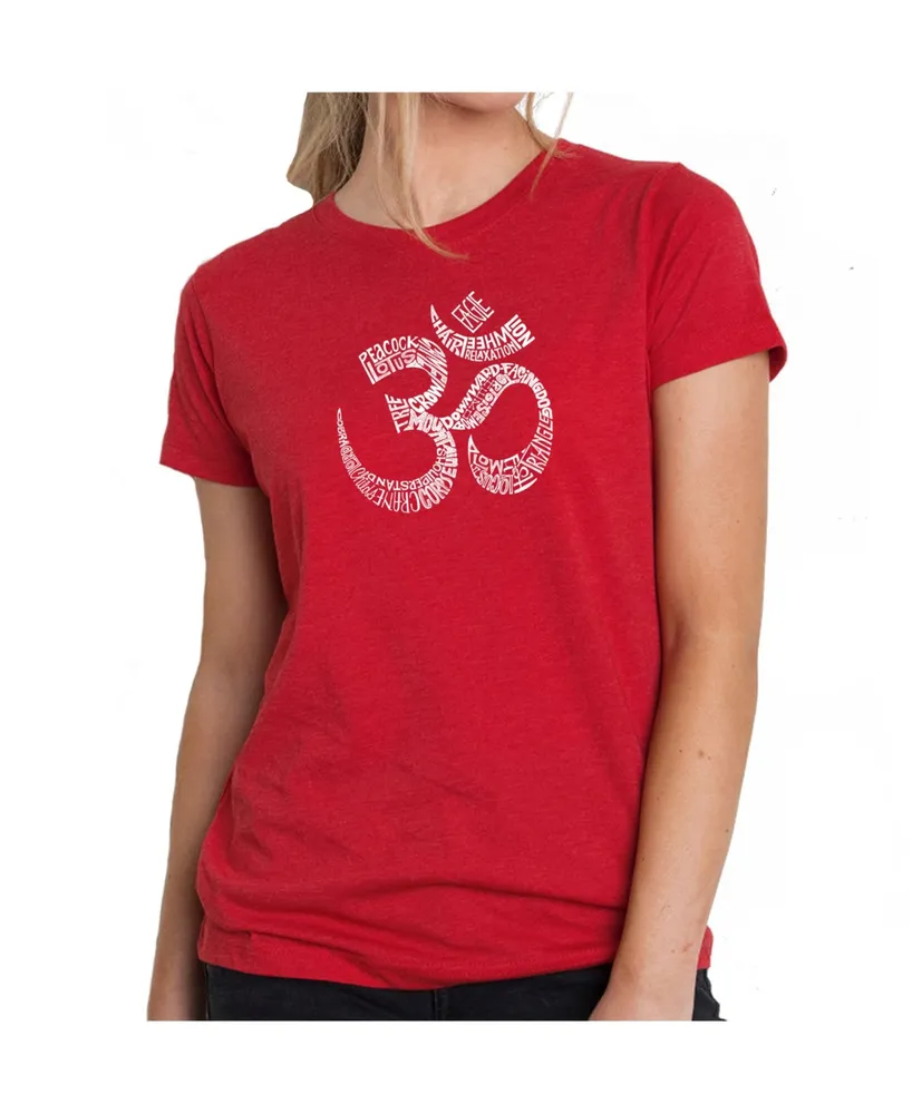 Women's Premium Word Art T-Shirt - Poses Om