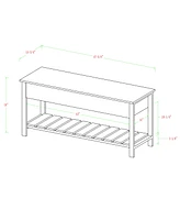 48" Open-Top Storage Bench with Shoe Shelf - White Oak