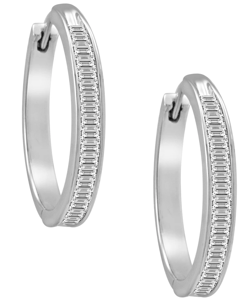 Diamond Hoop Earrings in Sterling Silver (1 ct. t.w.)