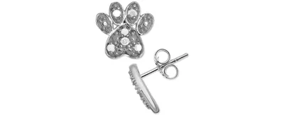 Diamond Dog Paw Stud Earrings (1/10 ct. t.w.) in Sterling Silver