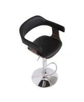 Ac Pacific Contemporary Swivel Adjustable Barstool with Padded Armrests