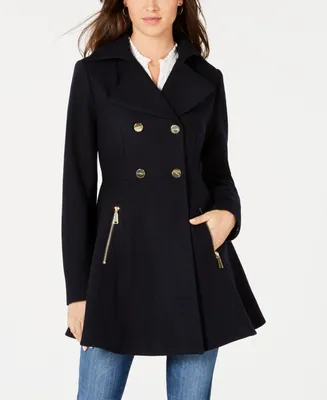 Laundry by Shelli Segal Women's Double-Breasted Wool Blend Skirted Coat