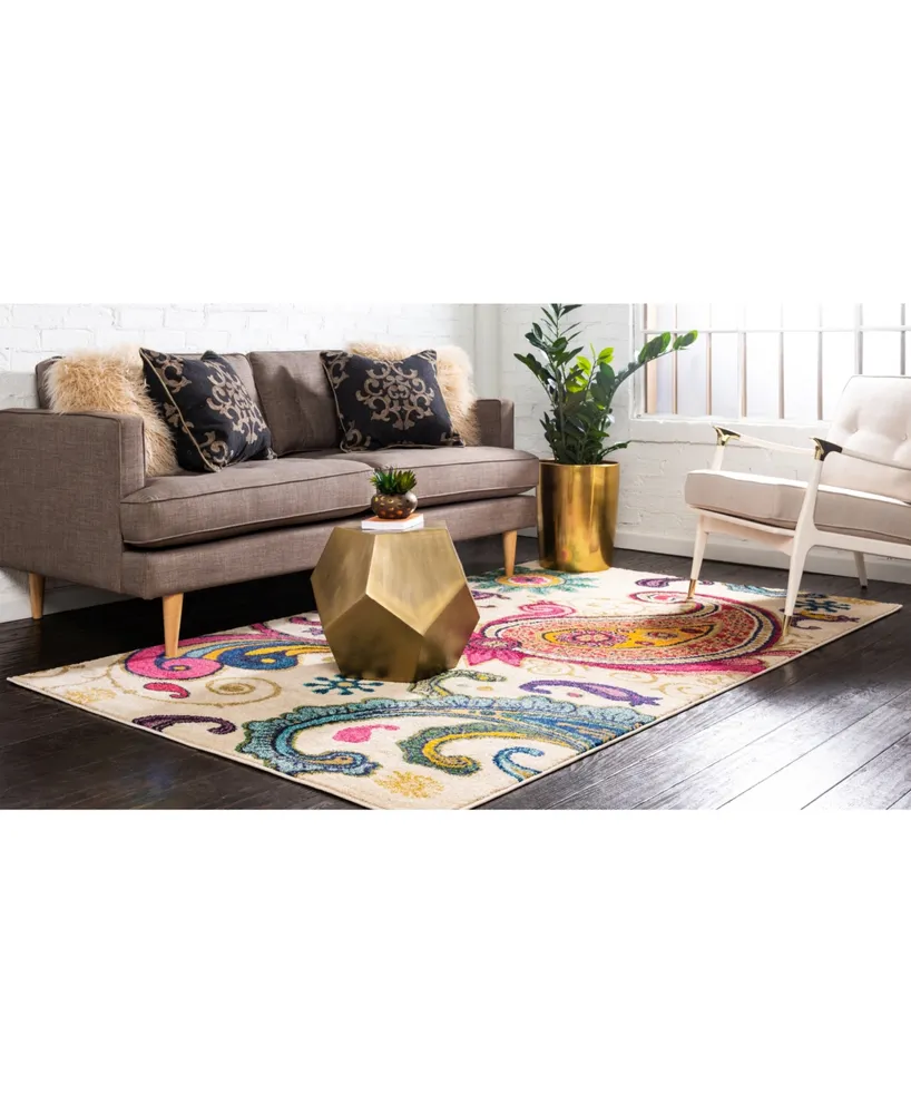 Bayshore Home Newwolf New1 Beige 5' x 8' Area Rug