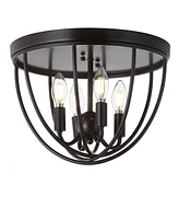 Jonathan Y Peter 13.75" Metal Led Flush Mount