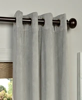 Half Price Drapes Silver Grey Grommet Signature Velvet Blackout Curtain