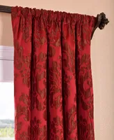 Half Price Drapes Astoria Red & Bronze Damask Faux Silk Jacquard Room Darkening Curtain