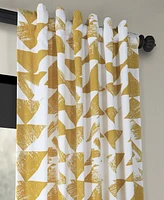 Half Price Drapes Triad Gold Geometric Printed Cotton Room Darkening Curtain