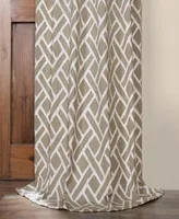 Half Price Drapes Martinique Taupe Geometric Printed Cotton Room Darkening Curtain