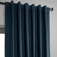 Half Price Drapes Polo Navy Solid Cotton Hotel Blackout Curtain