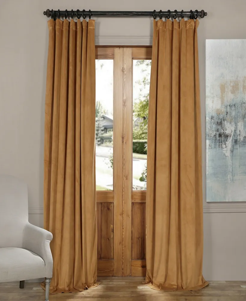 Half Price Drapes Amber Gold Signature Velvet Blackout Curtain