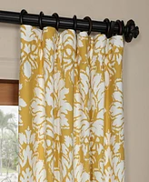 Half Price Drapes Lacuna Sun Floral Printed Cotton Room Darkening Curtain