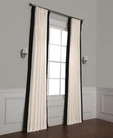 Half Price Drapes Fresh Popcorn & Black Bordered Vertical Printed Cotton Curtain