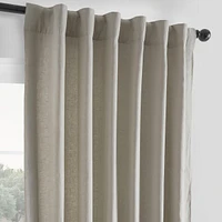 Half Price Drapes Fresh Khaki French Linen Room Darkening Curtain