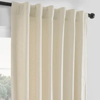Half Price Drapes Ancient Ivory French Linen Room Darkening Curtain