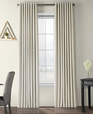 Half Price Drapes Warm Off White Grommet Signature Extra Wide Velvet Blackout Curtain