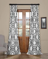 Half Price Drapes Mecca Steel Geometric Printed Cotton Room Darkening Curtain