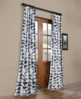 Half Price Drapes Triad Indigo Geometric Printed Cotton Room Darkening Curtain