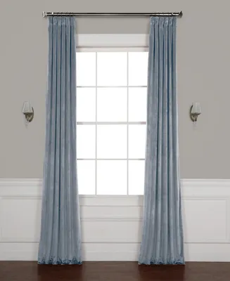 Half Price Drapes Denmark Blue Heritage Plush Velvet Room Darkening Curtain