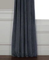 Half Price Drapes Distance Blue Grey Signature Velvet Blackout Curtain