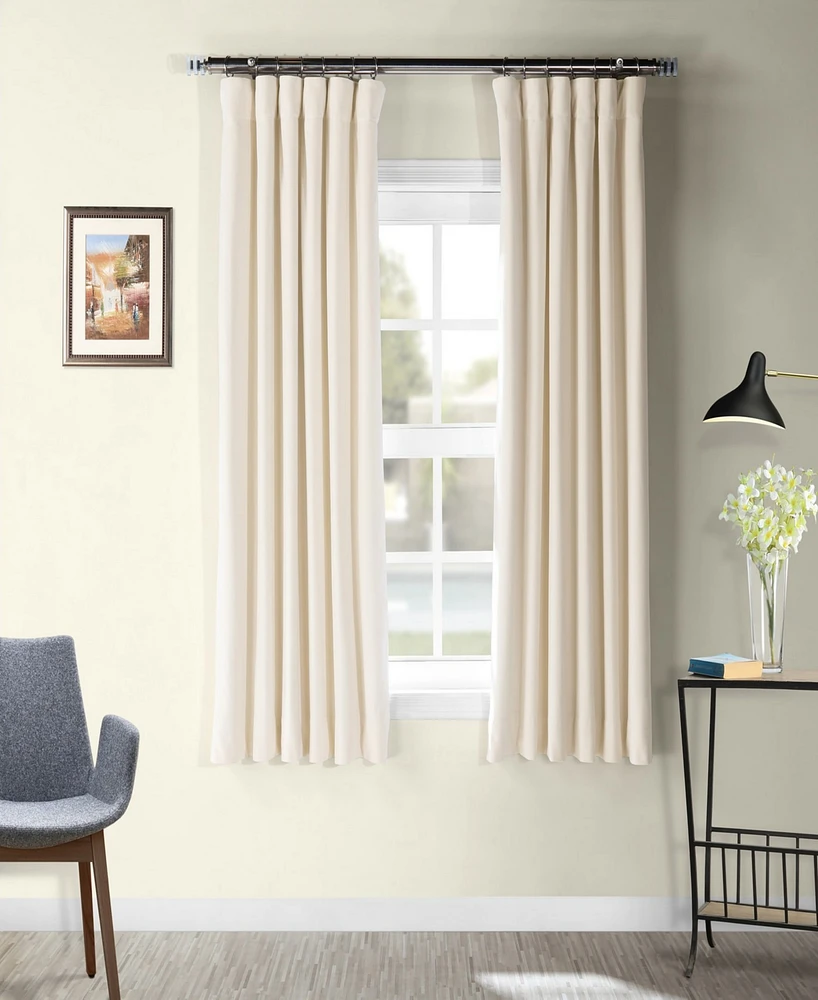 Half Price Drapes Alabaster Beige Signature Velvet Blackout Curtain