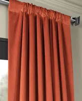 Half Price Drapes Burnt Pumpkin Signature Velvet Blackout Curtain