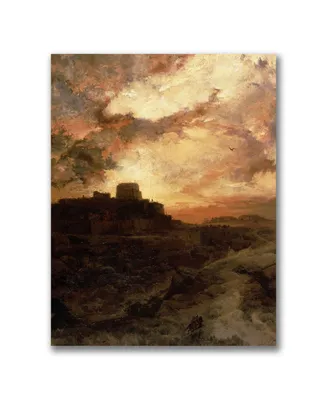 Thomas Moran 'Sunset, Pueblo del Walpe, Arizona' Canvas Art - 32" x 24"