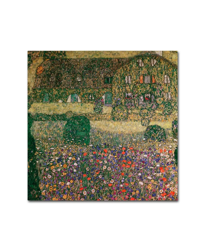 Gustav Klimt 'Country House' Canvas Art - 35" x 35"