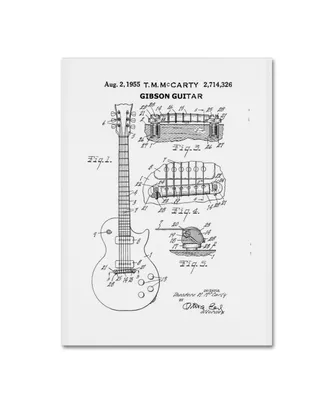 Claire Doherty '1955 Mccarty Gibson Guitar Patent White' Canvas Art - 14" x 19"
