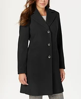 Calvin Klein Womens Single-Breasted Wool Blend Coat