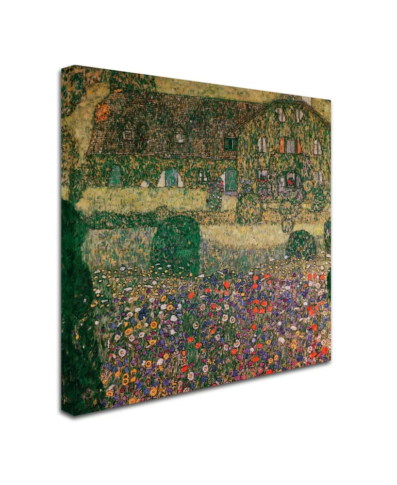 Gustav Klimt 'Country House' Canvas Art - 35" x 35"