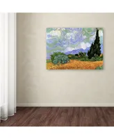 Vincent van Gogh 'Wheatfield with Cypresses' Canvas Art - 24" x 18"