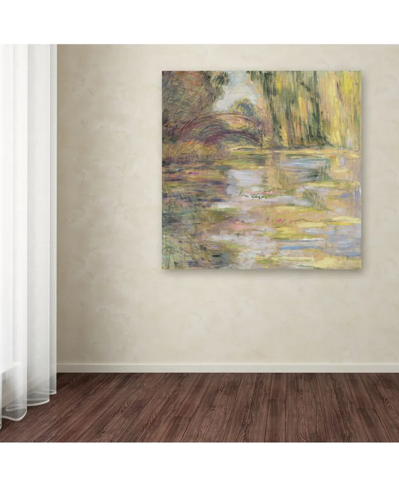 Claude Monet 'Waterlily Pond The Bridge' Canvas Art - 35" x 35"
