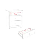 Prepac Monterey Tall 2-Drawer Nightstand with Open Shelf