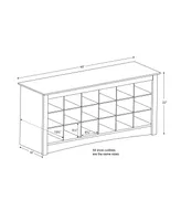 Prepac 18 Pair Shoe Storage Cubby Bench