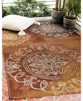 Bayshore Home Outdoor Pashio Pas2 Rust Red 5' 3" x 8' Area Rug