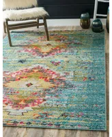 Bayshore Home Brio Bri9 Turquoise 5' x 8' Area Rug