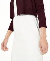 Calvin Klein Women's Open-Front 3/4-Sleeve Knit Cropped Shrug