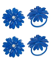 Vibhsa Blue Pearl Flower Napkin Ring
