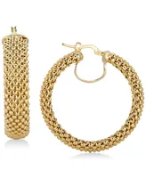 Mesh Hoop Earrings in 14k Gold-Plated Sterling Silver