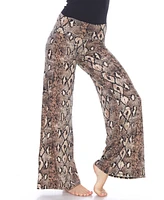 White Mark Python Printed Palazzo Pants