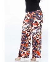 White Mark Plus Size Printed Palazzo Pants