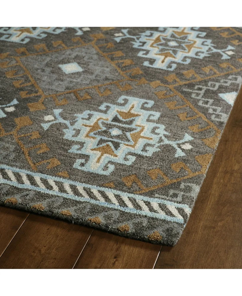 Kaleen Global Inspirations GLB07-75 Gray 5' x 7'9" Area Rug