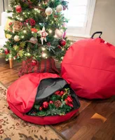 Santa's Bag 30" Hanging Christmas Wreath Storage Container