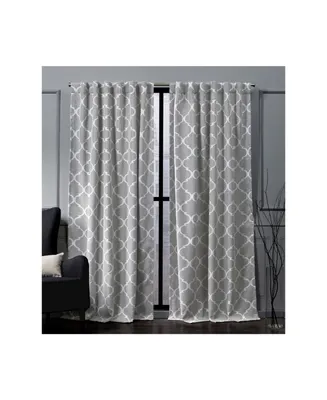 Nicole Miller Treillage Woven Blackout Hidden Tab Top 52" X 96" Curtain Panel Pair